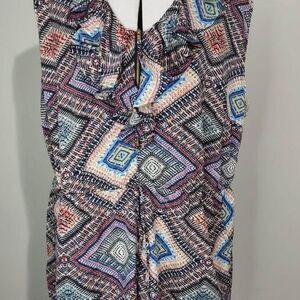 NWT 2X Romper Go Coco Boutique Sleeveless Aztec Short Outfit  C4050